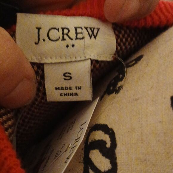 J. Crew Red and Black Tartan Crew Neck Sweater - Picture 5 of 10